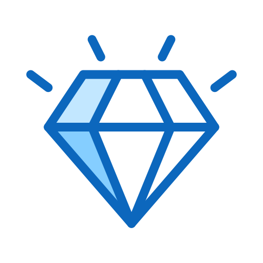Ícone de um diamante para os valores